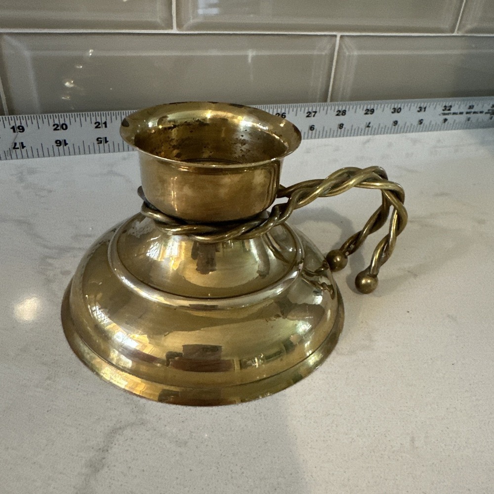 Gatco Solid Brass‎ candle holder with Roping Handle Detailing